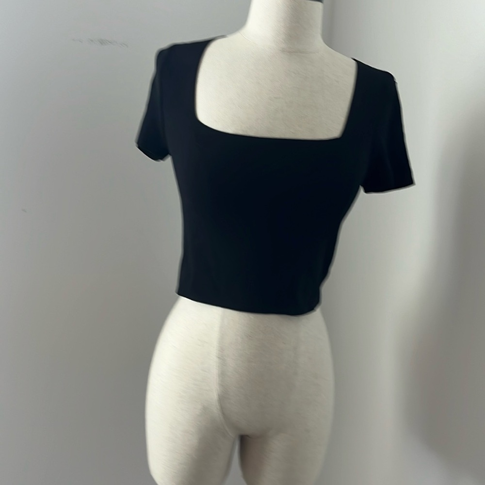 Lottie Moss black square neck Ribbed this is really stretchy crop top